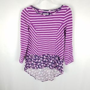Postcard top‎ anthro hi-low striped size Small